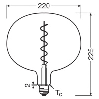 OSRAM LED Vintage 1906 Big Globe E27 4,5W 818 Žiarovka dymová