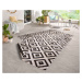 Kusový koberec Twin-Wendeteppiche 103129 schwarz creme – na ven i na doma - 80x150 cm NORTHRUGS 