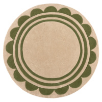 Ručně všívaný kusový koberec Lois Scallop Green kruh - 120x120 (průměr) kruh cm Flair Rugs kober