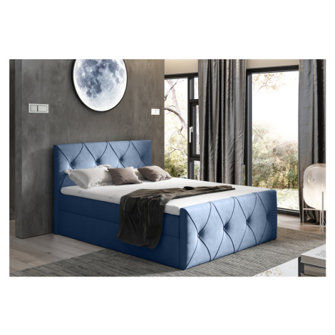 Expedo Čalúnená posteľ boxspring DIAMOND LUX + topper, 200x200, mat velvet 74