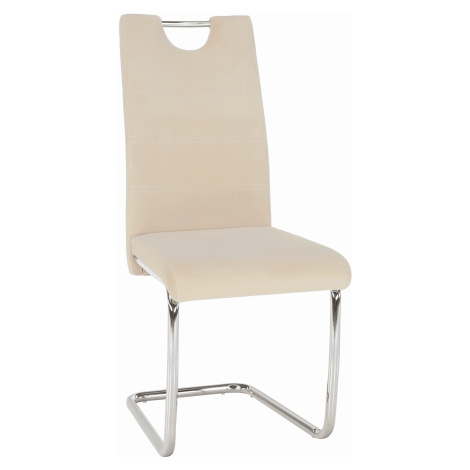 Jedálenská stolička, béžová Dulux Velvet látka/svetlé šitie, ABIRA NEW Tempo Kondela