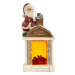 Dekorácia MagicHome Vianoce, Santa s kozubom, 9 LED, 3xAA, keramika, 27,50x19x51 cm