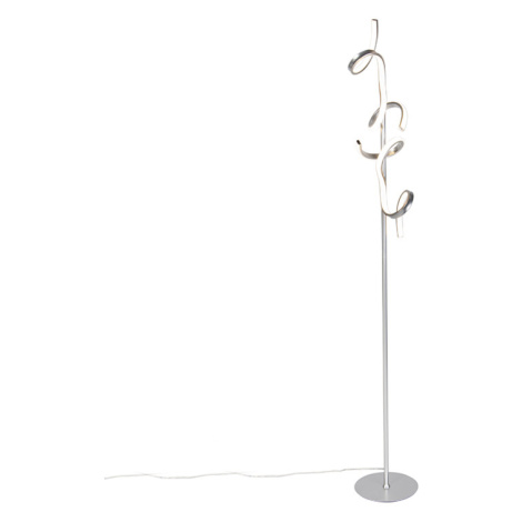 Dizajnová stojaca lampa strieborná vrátane LED a stmievača - Krisscross Leuchten Direct