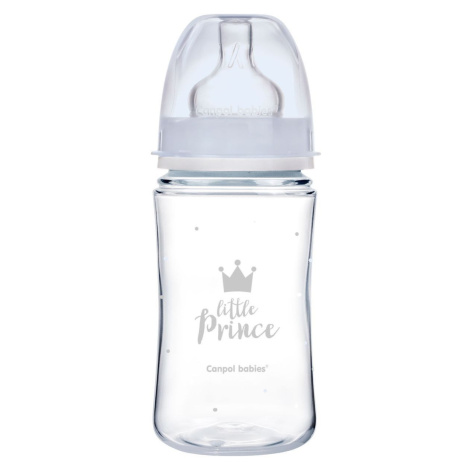 Canpol babies Fľaša so širokým hrdlom Royal Baby 240 ml modrá