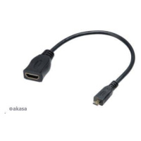 Redukčný kábel AKASA HDMI micro na HDMI female, full HD, 25 cm
