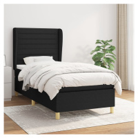 vidaXL Posteľný rám boxspring s matracom čierny 80x200 cm látka