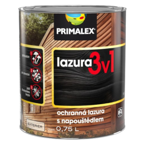 PRIMALEX Lazúra 3v1 - Ochranná tenkovrstvá lazúra s napúšťadlom na drevo orech kráľovský, 2,5 L