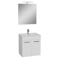 Kúpeľňová zostava s umývadlom zrcadlem a osvětlením VitrA Mia 59x61x39,5 cm biela lesk MIASETFP6
