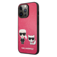 Plastové puzdro Karl Lagerfeld na Apple iPhone 13 Pro KLHCP13LPCUSKCP Karl and Choupette Leather