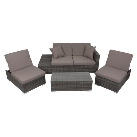 Sivý záhradný lounge set z umelého ratanu pre 4 Alcudia – Garden Pleasure