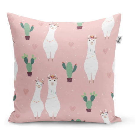 Vankúš Lama a kaktusy - 50x50 cm