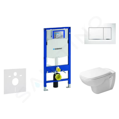 GEBERIT - Duofix Modul na závesné WC s tlačidlom Sigma30, biela/lesklý chróm + Duravit D-Code - 