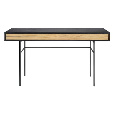 Čierny písací stôl Woodman Stripe, 130 x 60 cm