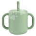 Hrnček pre bábätká Silicone Straw Cup Beaba Sage Green so slamkou na učenie sa piť zelený od 8 m