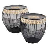 African Drums set dvoch čiernych príručných stolíkov