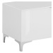 Sconto TV stolík BENTLEY biela matná/biele sklo, šírka 135 cm