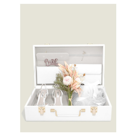 Biely dekoratívny úložný box z umelej kože 50x30x15 cm – Stackers