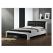 Čalúnená posteľ Cassandra 160x200 dvojlôžko - bielo-čierna