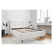 Krémovobiela čalúnená dvojlôžková posteľ s roštom 140x200 cm Eve – Miuform