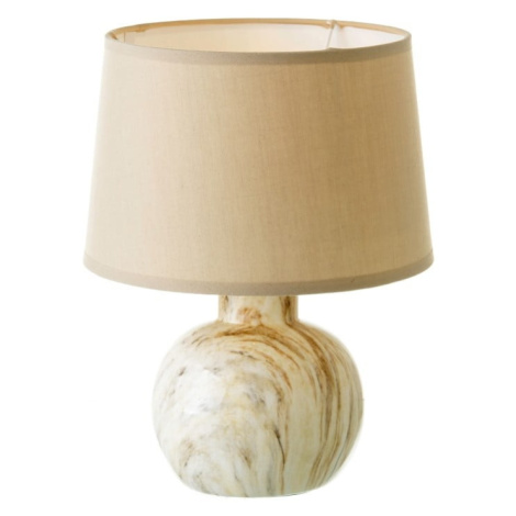 Béžová keramická stolová lampa s textilným tienidlom (výška  26,5 cm) – Casa Selección
