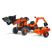 Falk šliapací traktor 2065N Kubota backhoe s predným bagrom a prívesom s otočným bagrom