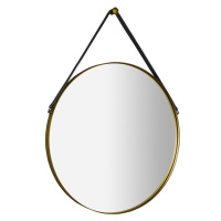 SAPHO - ORBITER zrkadlo guľaté s popruhom, ø 60cm, zlatá mat ORT060G
