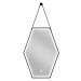 MEXEN - Orlá zrkadlo s osvetlením 50 x 70 cm, LED 6000K, čierny rám 9815-050-070-611-70
