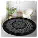 Čierny prateľný okrúhly koberec vhodný pre robotické vysávače ø 80 cm Comfort – Mila Home