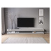 TV stolík Fly 280 cm biely matný/sivý lesk