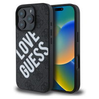 Guess PU Leather 4G Big Love Logo MagSafe kryt iPhone 16 Pro čierny