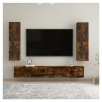 vidaXL Nástenné TV skrinky 2 ks dymový dub 30,5x30x110 cm