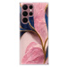 Odolné silikónové puzdro iSaprio - Pink Blue Leaves - Samsung Galaxy S22 Ultra 5G