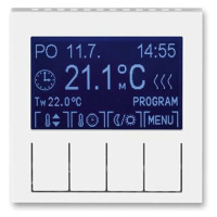 Termostat duálny progr. - jednotka ovl. biela/biela ladová Levit (ABB)