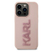 Karl Lagerfeld 3D Rubber Glitter Logo Karl Zadný Kryt pre iPhone 15 Pro Pink