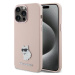 Kryt Karl Lagerfeld KLHCP15LSMHCNPP iPhone 15 Pro 6.1" pink Silicone Choupette Metal Pin (KLHCP1