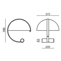 Stilnovo Meta stolová LED lampa + E27 LED zlatá