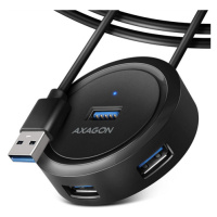 AXAGON HUE-P1AL 4x USB 3.2 Gen 1 ROUND hub, micro USB power IN, 1.2m USB-A cable