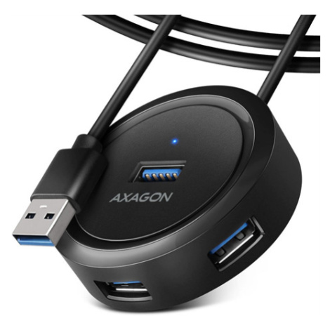 AXAGON HUE-P1AL 4x USB 3.2 Gen 1 ROUND hub, micro USB power IN, 1.2m USB-A cable