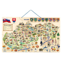 Woody Puzzle magnetické 3 v 1 Mapa Slovenska s obrázkami a spoločenská hra 164 dielikov SK verzi