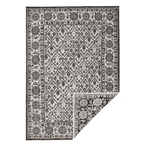 Kusový koberec Twin-Wendeteppiche 103113 schwarz creme – na ven i na doma - 80x250 cm NORTHRUGS 