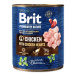 Konzerva Brit Premium by Nature kura a srdce 800g