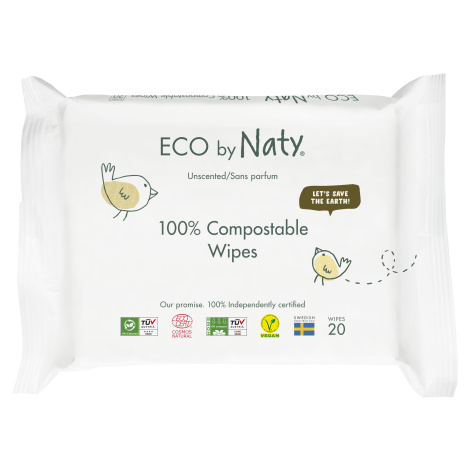 ECO BY NATY Obrúsky vlhčené cestovné neparfumované Sensitive Eco 20 ks