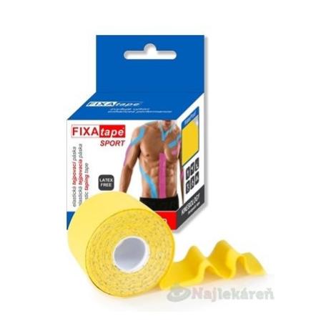 FIXAtape tejpovacia páska SPORT kinesiologická, elastická, žltá 5cmx5m, 1ks