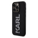 Karl Lagerfeld 3D Rubber Glitter Logo Karl Zadný Kryt pre iPhone 15 Pro Black