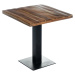 Sconto Jedálenský stôl GURU akácia forest/kov, 70x70 cm