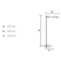 SO - HOUSE RB3364 - Držiak na uteráky dvojitý 64,8 cm CIM - čierna matná