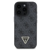 Guess PU 4G Strass Triangle Metal Logo kryt pre iPhone 16 Pro Max čierny