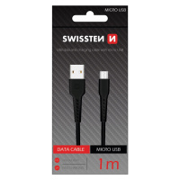 DÁTOVÝ KÁBEL SWISSTEN USB / MICRO USB 1,0 M ČIERNY