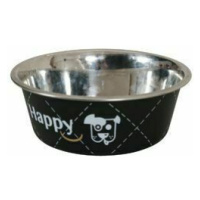 Nerezová misa proti skĺznutiu pre psov HAPPY 14cm 0,4l čierna Zolux