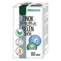 EDENPHARMA Zinok 25 mg + selén 100 µg forte 60 tabliet